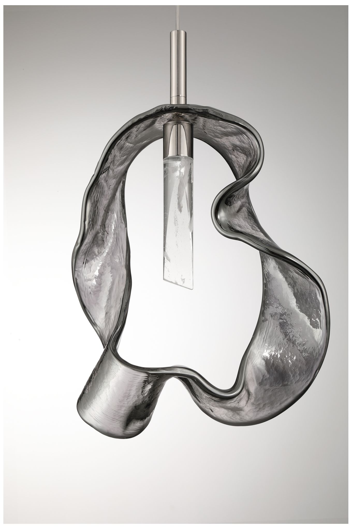 Image 6 Eurofase Norah 13" Modern LED Pendant in Polished Nickel w/ Smoked Glass more views