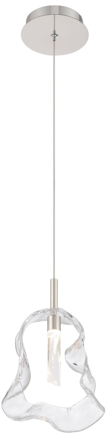 Image 3 Eurofase Norah 13" Modern LED Pendant in Polished Nickel with Clear Glass more views