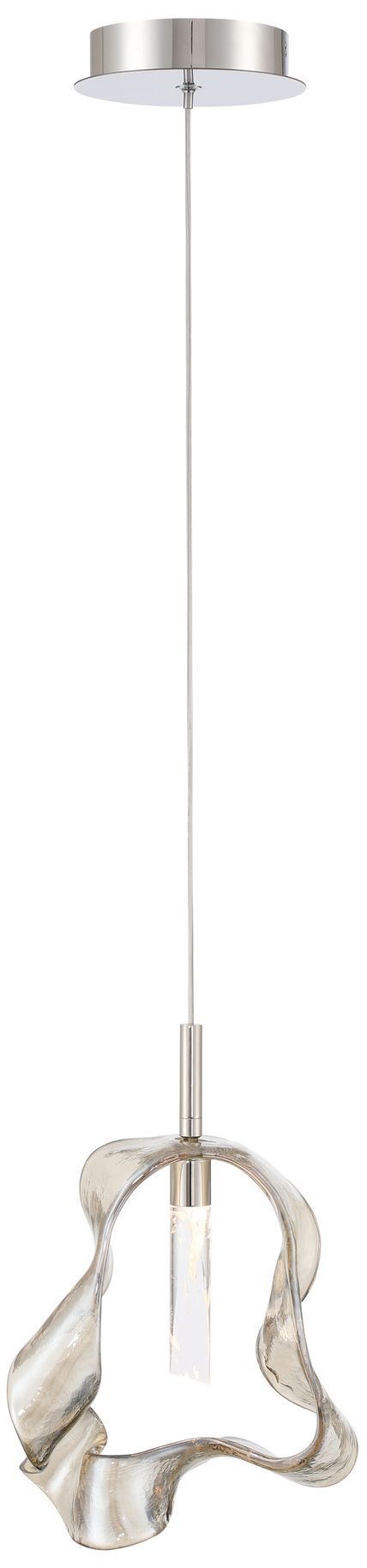 Eurofase Norah 13" Modern LED Pendant in Polished Nickel