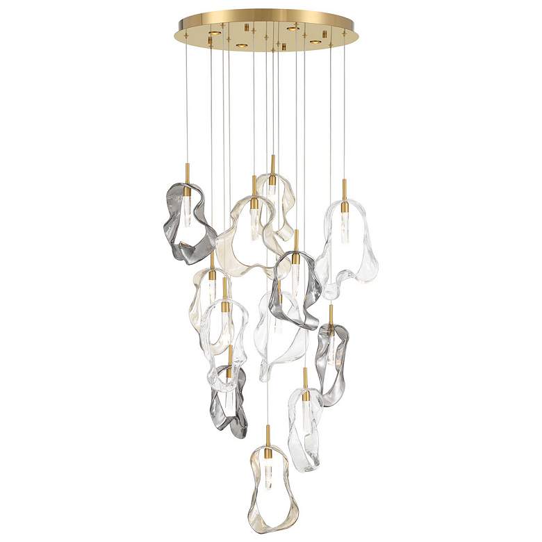 Image 1 Eurofase Norah, Chandelier, 12-Light, 24", Gold, Mixed Glass