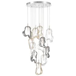 Eurofase Norah, Chandelier, 12-Light, 24", Polished Nickel, Mixed Glass