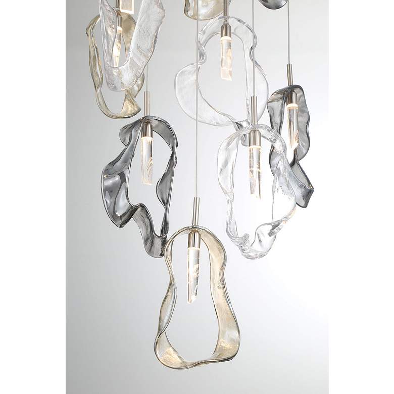 Image 2 Eurofase Norah, Chandelier, 12-Light, 24", Polished Nickel, Mixed Glass more views