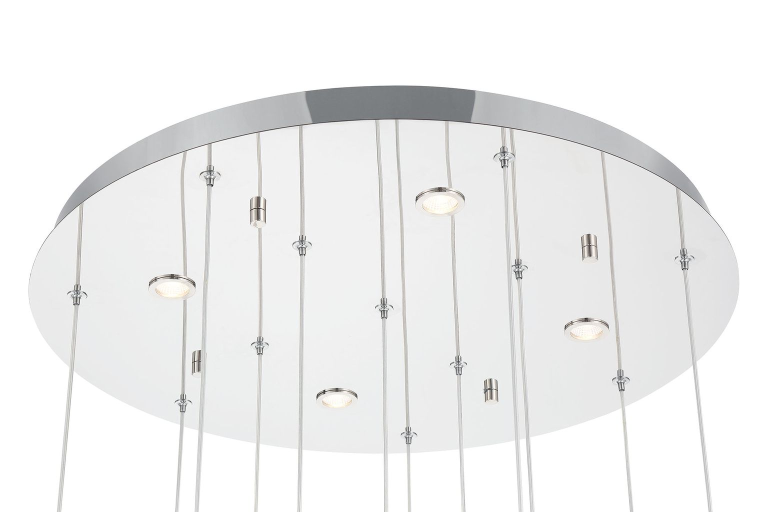 Image 3 Eurofase Norah, Chandelier, 12-Light, 24", Polished Nickel, Mixed Glass more views