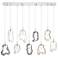 Eurofase Norah, Chandelier, 9-Light, 51", Polished Nickel, Mixed Glass