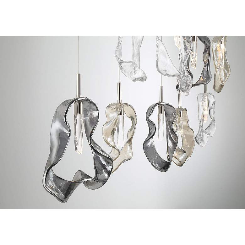 Image 2 Eurofase Norah, Chandelier, 9-Light, 51", Polished Nickel, Mixed Glass more views