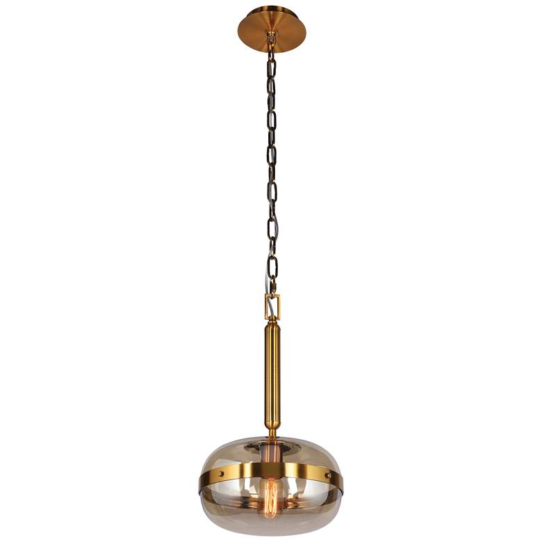 Image 2 Eurofase Nottingham 10" Wide Amber Glass Mini Pendant Light