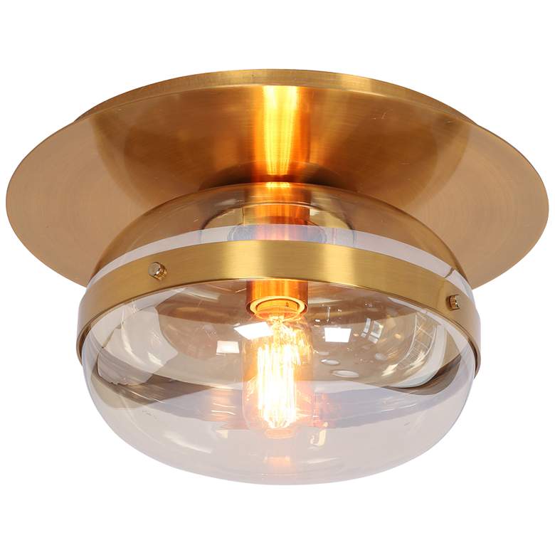 Image 1 Eurofase Nottingham 13 3/4" Wide Ancient Brass Ceiling Light