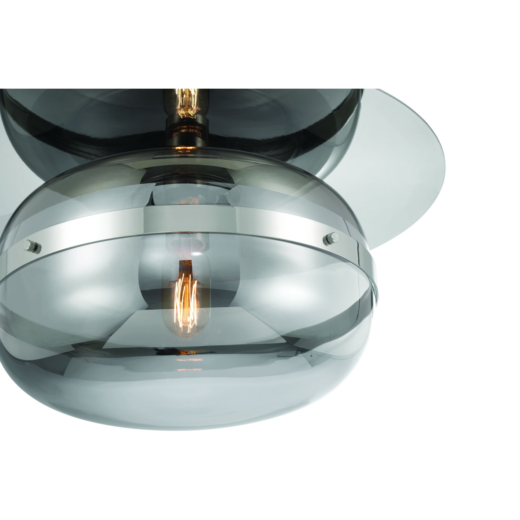 Image 4 Eurofase Nottingham 14" Nickel and Smoked Glass Modern Ceiling Light more views