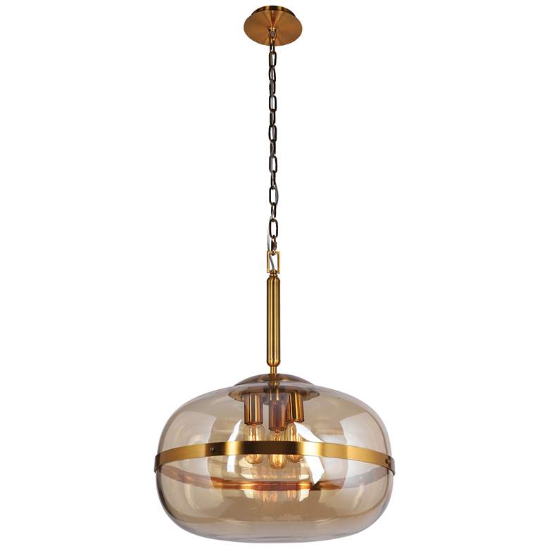 Image 2 Eurofase Nottingham 19 3/4 inch Wide Amber Glass Pendant Light