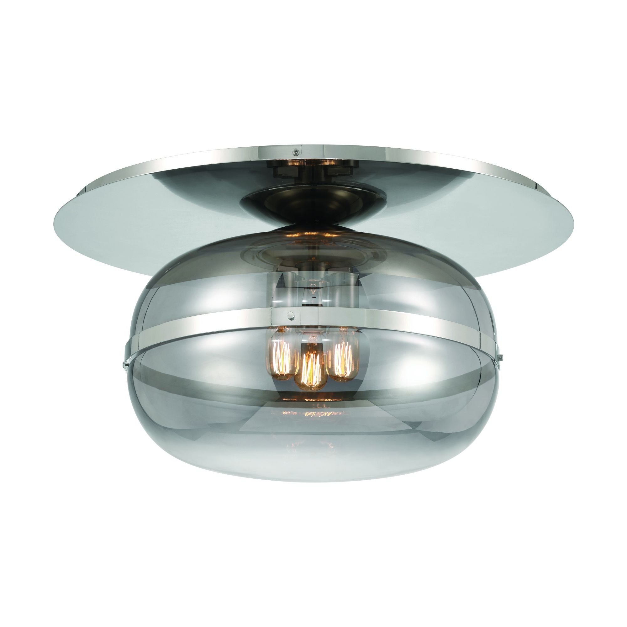 Image 2 Eurofase Nottingham 20" Nickel and Smoked Glass Modern Ceiling Light more views