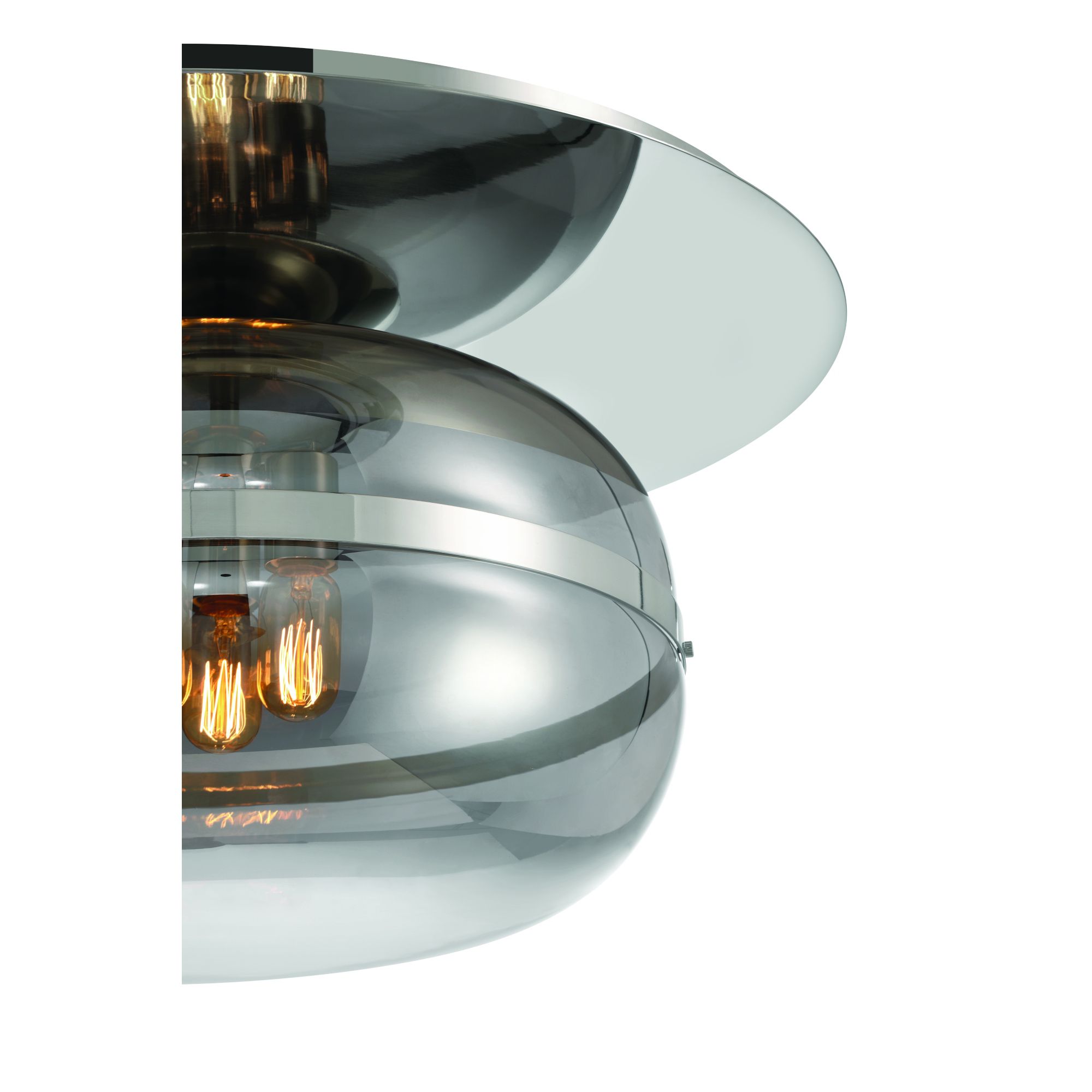 Image 4 Eurofase Nottingham 20" Nickel and Smoked Glass Modern Ceiling Light more views