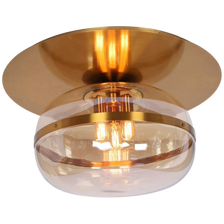 Image 1 Eurofase Nottingham 27 1/2 inch Wide Brass 3-Light Ceiling Light