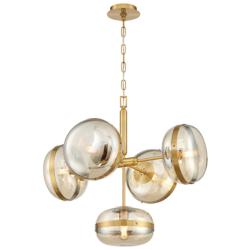 Eurofase Nottingham 28"W Antique Brass 5-Light Chandelier