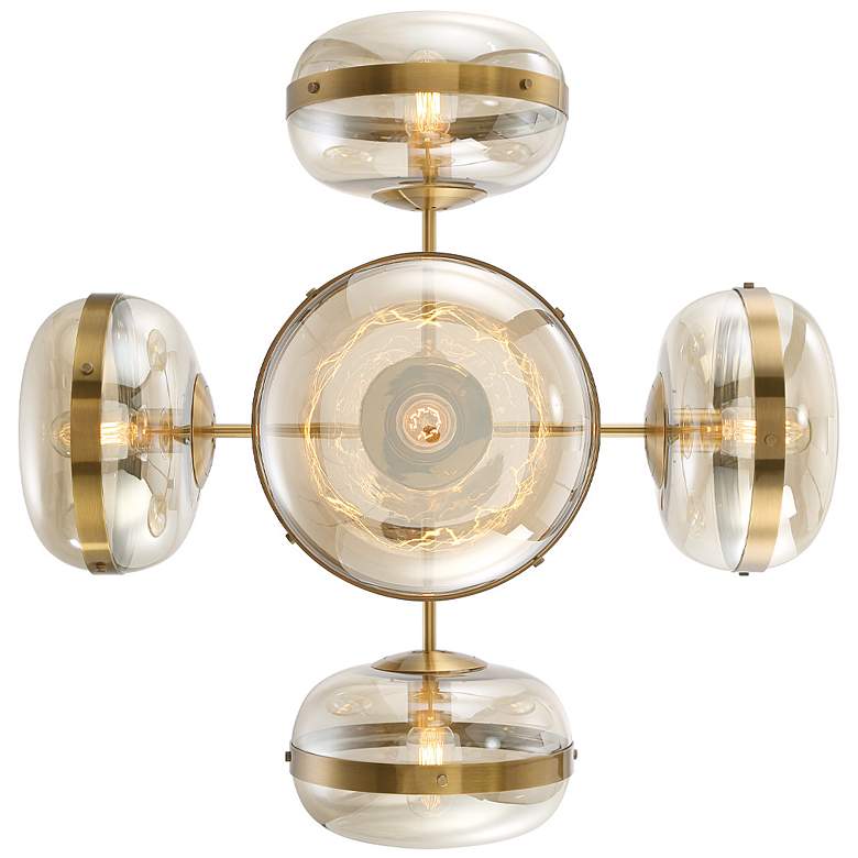 Image 4 Eurofase Nottingham 28"W Antique Brass 5-Light Chandelier more views