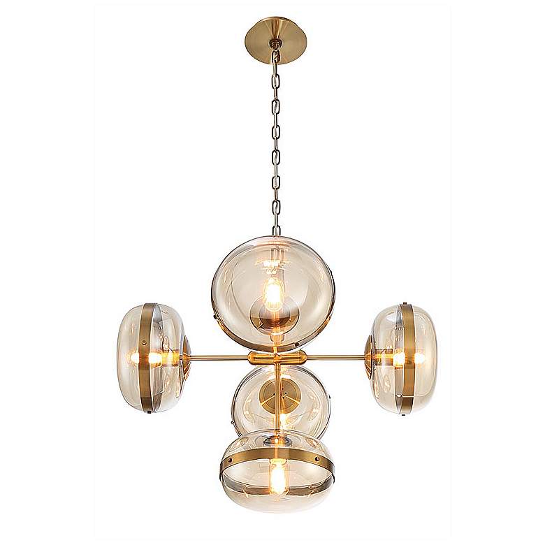 Image 6 Eurofase Nottingham 28"W Antique Brass 5-Light Chandelier more views