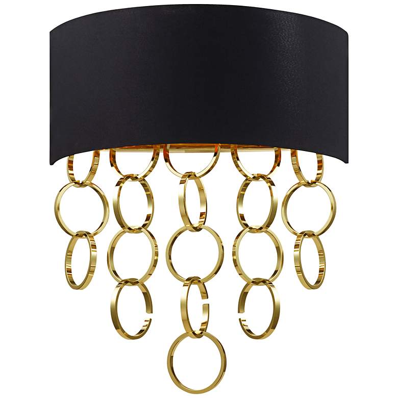 Image 1 Eurofase Novello 19" High Black Gold Wall Sconce