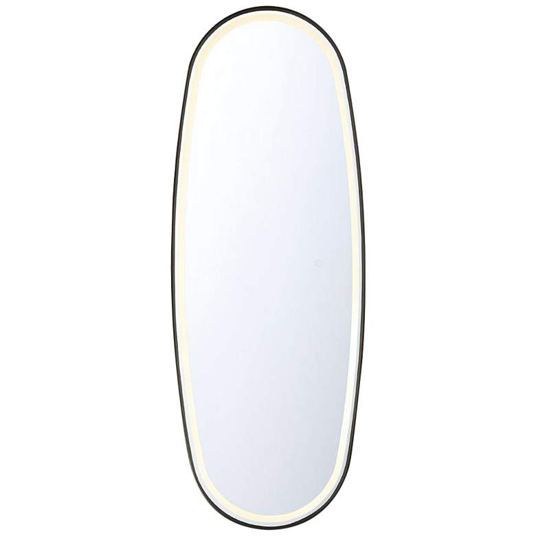 Image 1 Eurofase Obon Black 17 1/2 inch x 47 1/4 inch Oval LED Wall Mirror