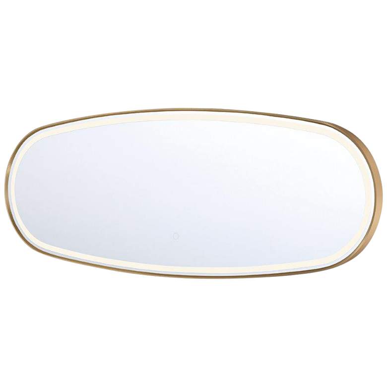 Eurofase Obon Gold 17 1/2&quot; x 47 1/4&quot; Oval LED Lighted Wall Mirror more views