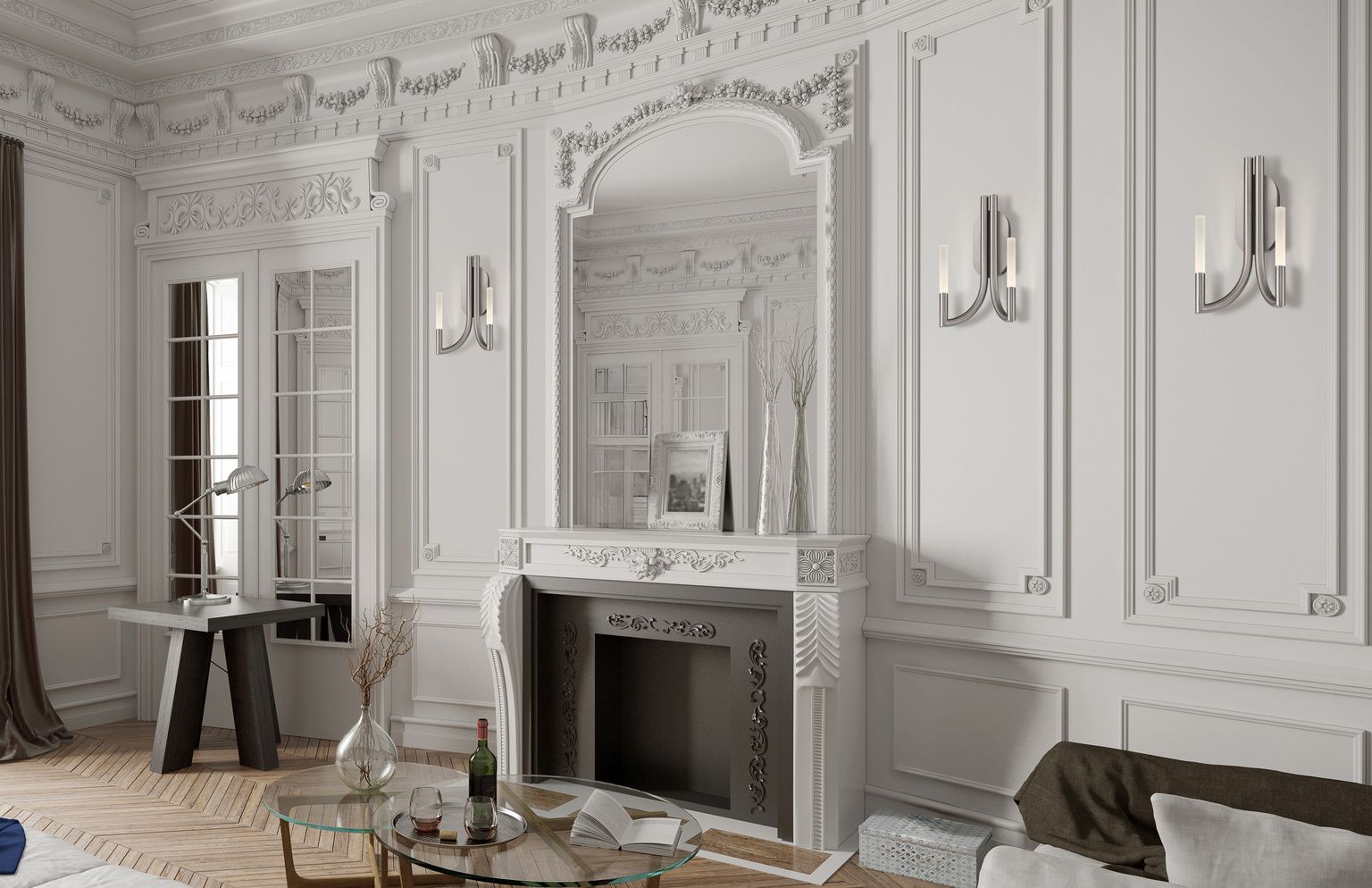 Image 2 Eurofase Olette 17 inch 2-Light LED Wall Sconce, Brushed Nickel more views