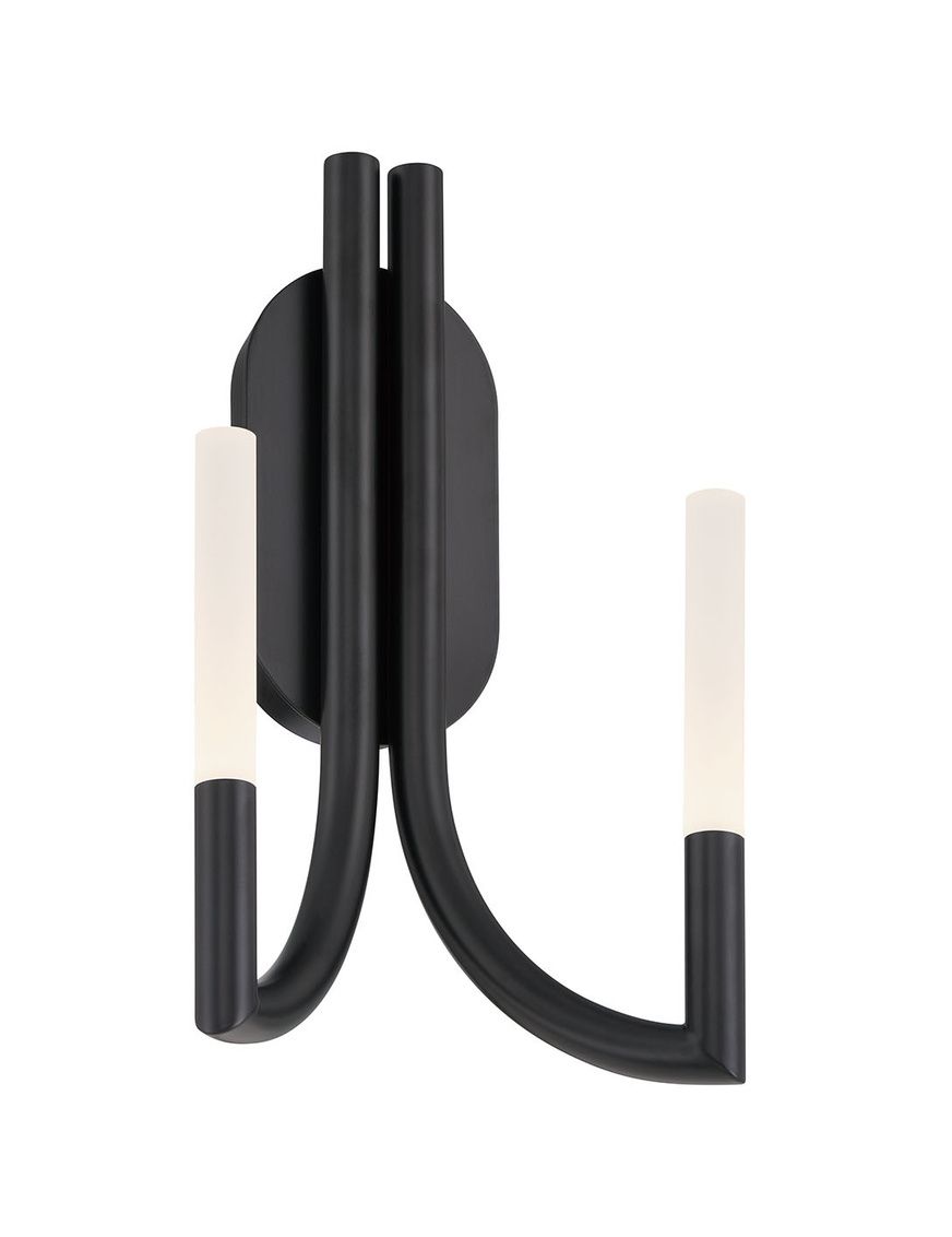 Image 2 Eurofase Olette 17 inch 2-Light LED Wall Sconce, Matte Black more views