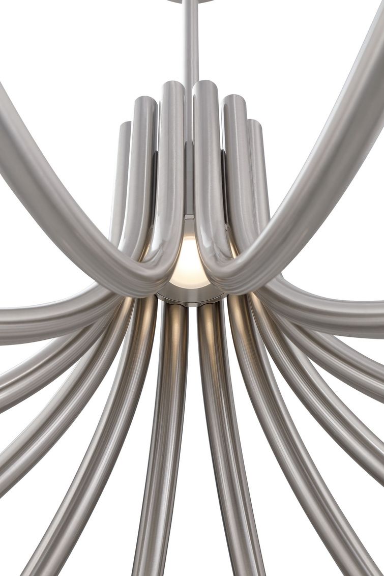 Image 3 Eurofase Olette, Chandelier, 12-Light, 36", Brushed Nickel, Frosted Acrylic more views