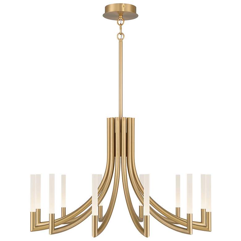 Image 1 Eurofase Olette, Chandelier, 12-Light, 36", Gold, Frosted Acrylic