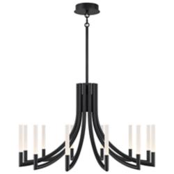Eurofase Olette, Chandelier, 12-Light, 36", Matte Black, Frosted Acrylic