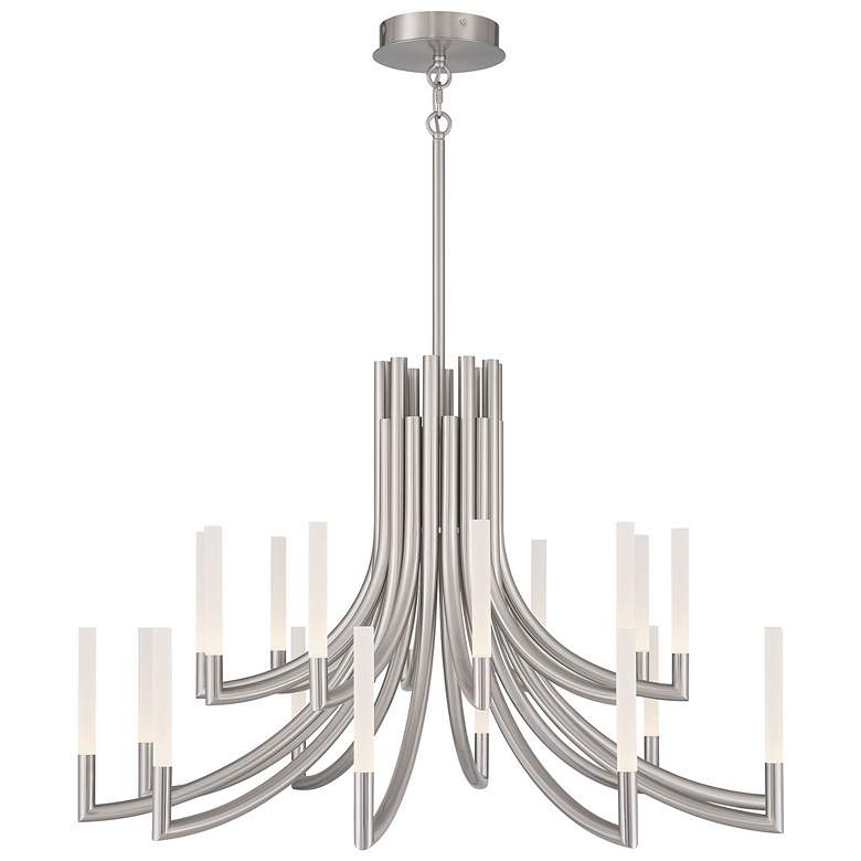 Image 1 Eurofase Olette, Chandelier, 20-Light, 42", Brushed Nickel, Frosted Acrylic