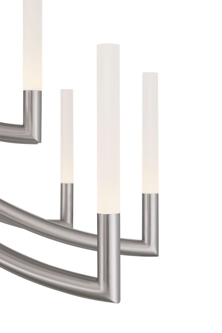 Image 2 Eurofase Olette, Chandelier, 20-Light, 42", Brushed Nickel, Frosted Acrylic more views