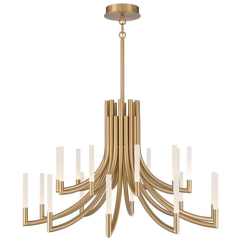 Image 1 Eurofase Olette, Chandelier, 20-Light, 42", Gold, Frosted Acrylic
