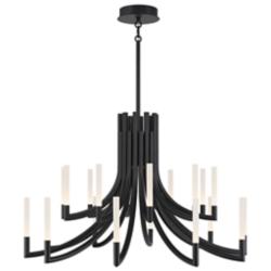 Eurofase Olette, Chandelier, 20-Light, 42", Matte Black, Frosted Acrylic