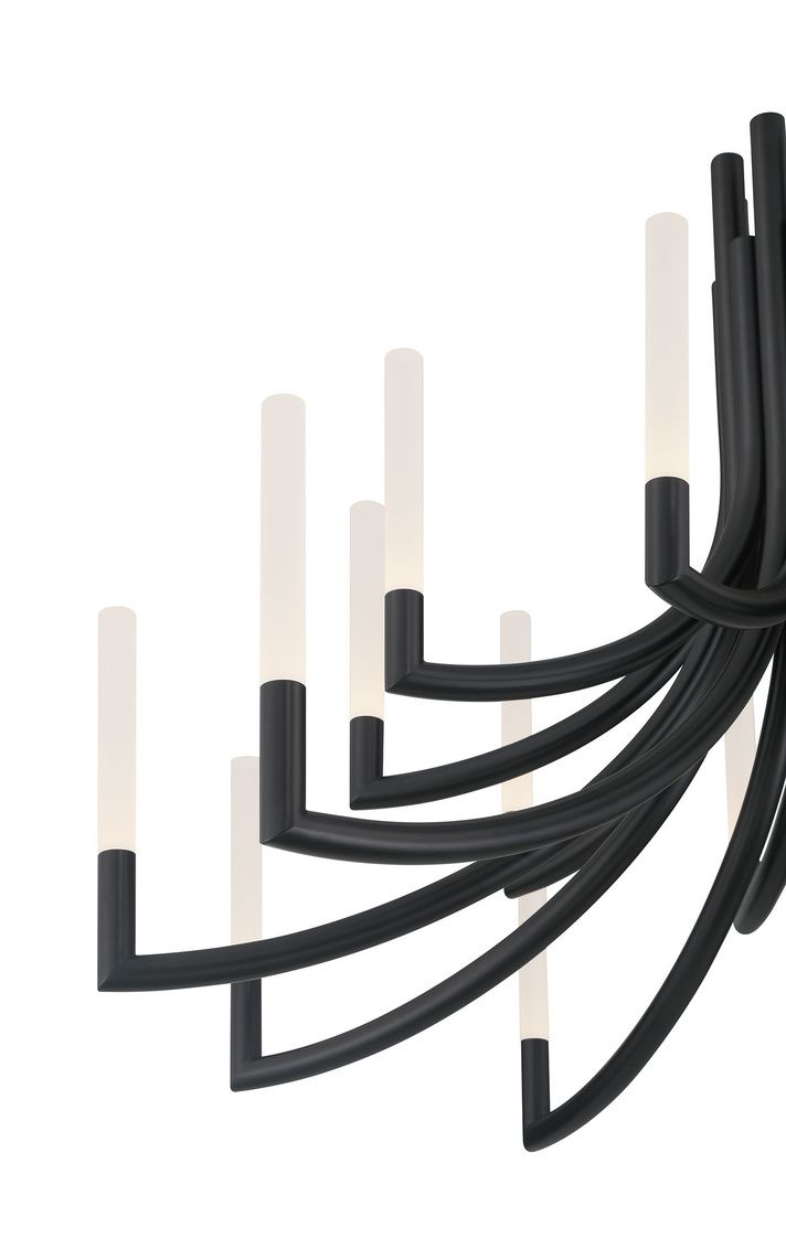 Image 2 Eurofase Olette, Chandelier, 20-Light, 42", Matte Black, Frosted Acrylic more views