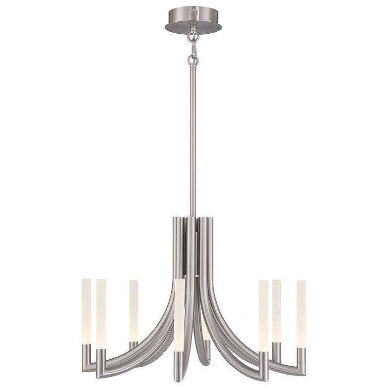 Image 1 Eurofase Olette, Chandelier, 8-Light, 24", Brushed Nickel, Frosted Acrylic