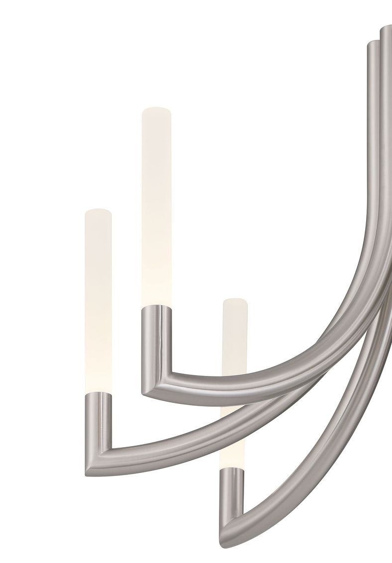 Image 2 Eurofase Olette, Chandelier, 8-Light, 24", Brushed Nickel, Frosted Acrylic more views