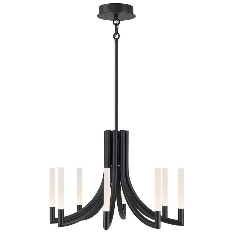 Image 1 Eurofase Olette, Chandelier, 8-Light, 24", Matte Black, Frosted Acrylic