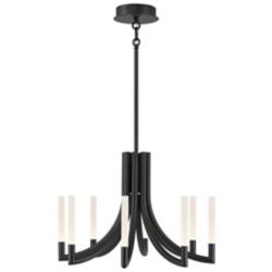 Eurofase Olette, Chandelier, 8-Light, 24", Matte Black, Frosted Acrylic