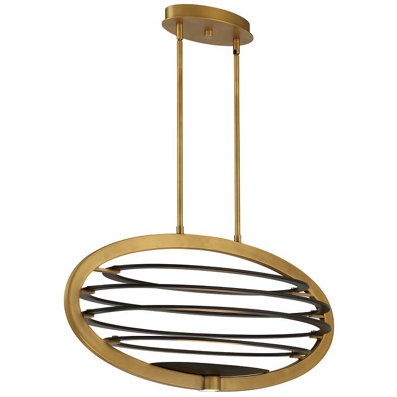 Image 1 Eurofase Ombra 17.25In. x 35.50In. Integrated LED Chandelier in Brass/Black