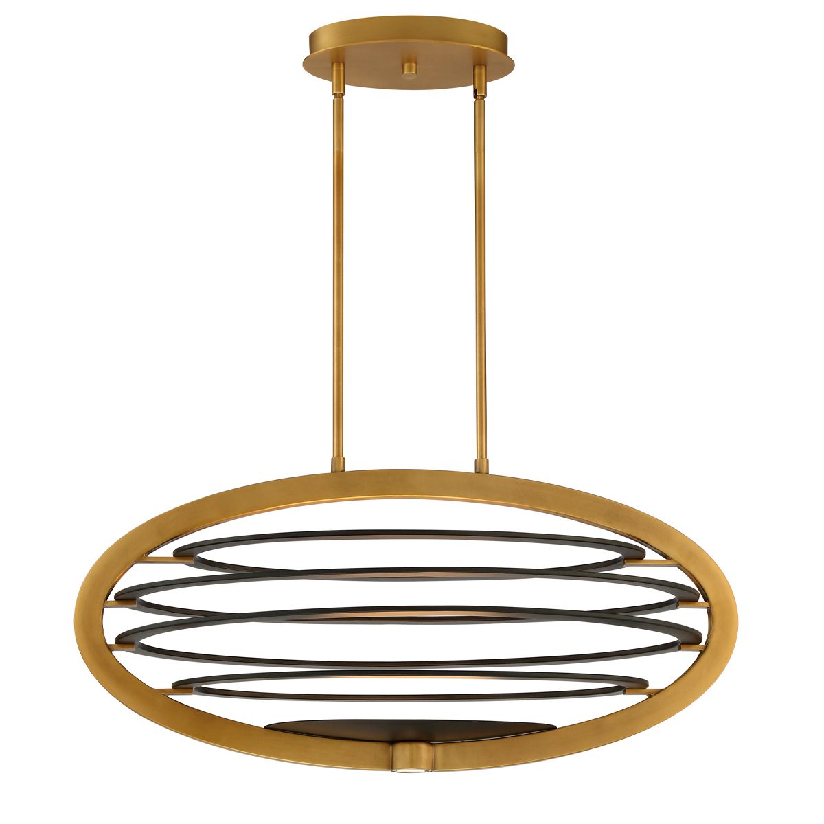 Image 2 Eurofase Ombra 17.25In. x 35.50In. Integrated LED Chandelier in Brass/Black more views