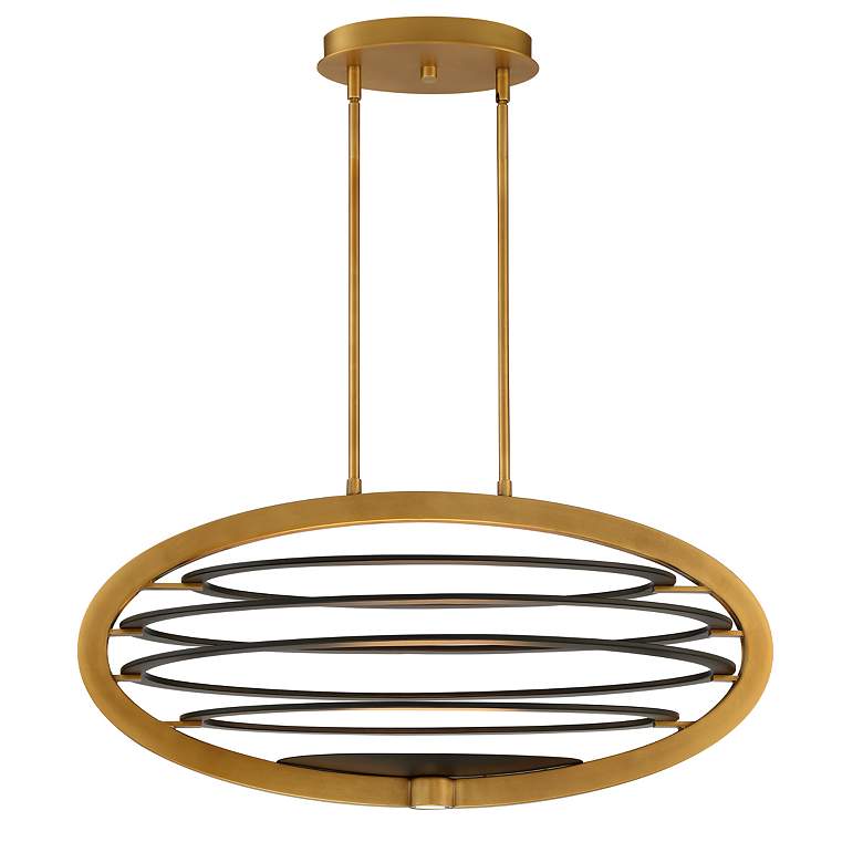Image 2 Eurofase Ombra 17.25In. x 35.50In. Integrated LED Chandelier in Brass/Black more views