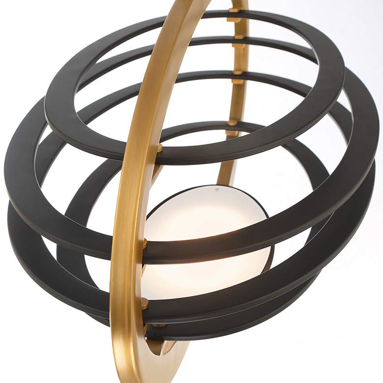 Image 3 Eurofase Ombra 17.25In. x 35.50In. Integrated LED Chandelier in Brass/Black more views