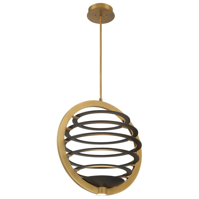 Image 1 Eurofase Ombra 23 In. x 22.25 In. Integrated LED Chandelier in Brass/Black