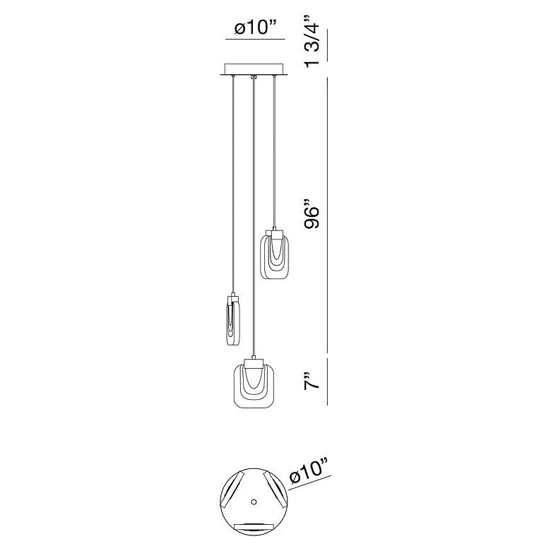 Image 4 Eurofase Paget 10" Wide Chrome 3-Light LED Mini Chandelier more views
