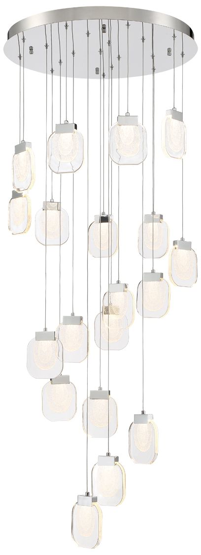 Eurofase Paget 19 Light Chandelier - Chrome with Clear Glass