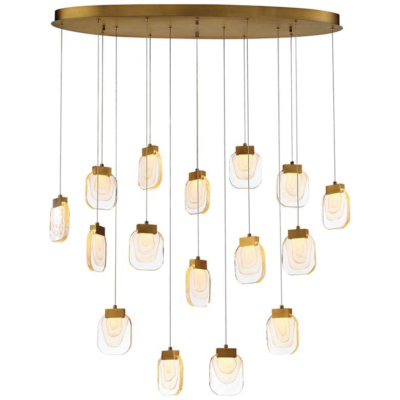 Image 3 Eurofase Paget 44 inch Wide Gold LED Linear Multi-Light Pendant more views