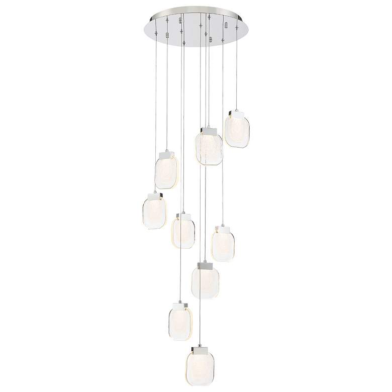 Image 1 Eurofase Paget 7 In. x 20 In. Integrated LED Chandelier in Chrome