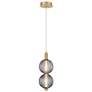 1_Eurofase Palmas 6" Wide Gold 2-Light LED Mini Pendant