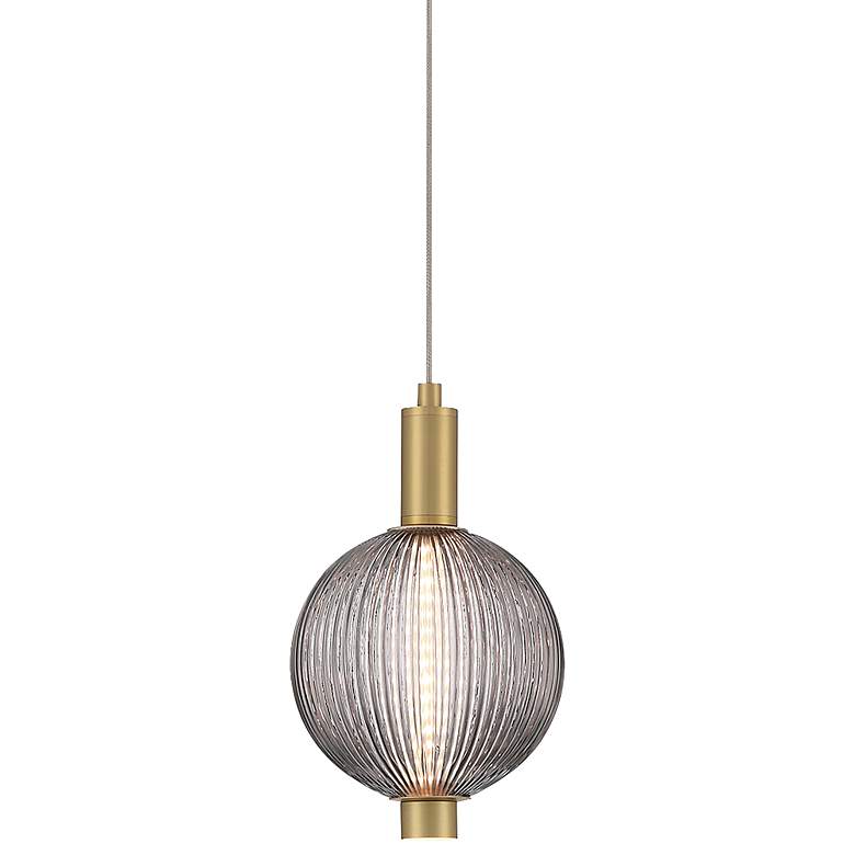Image 1 Eurofase Palmas 6" Wide Gold and Smoke Glass LED Mini Pendant