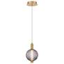 1_Eurofase Palmas 6" Wide Gold and Smoke Glass LED Mini Pendant