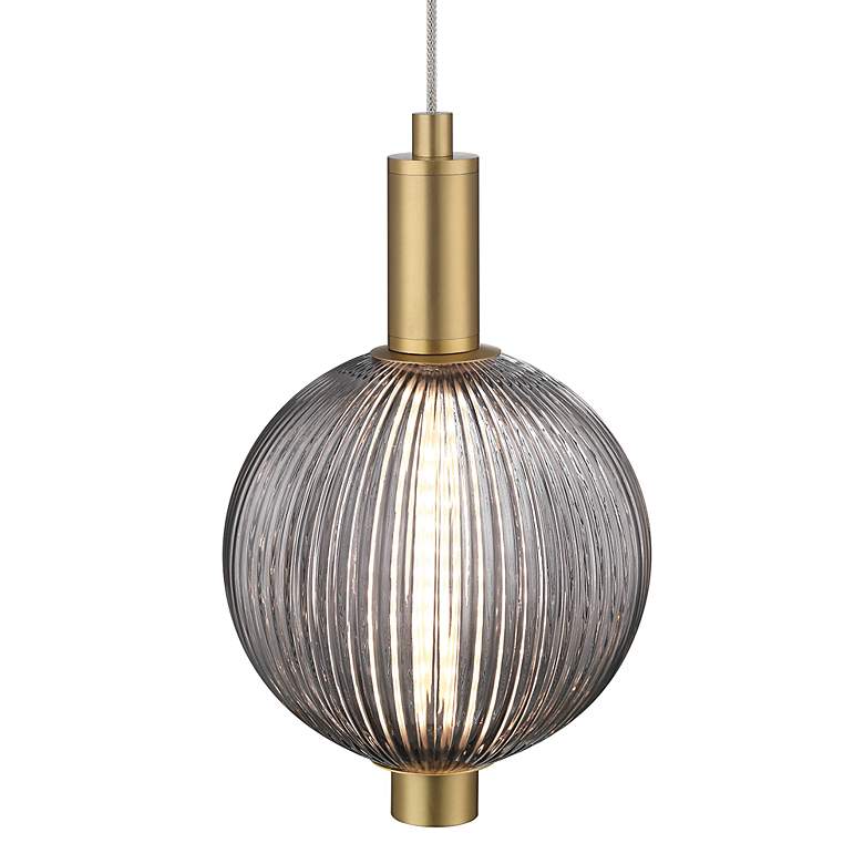 Image 3 Eurofase Palmas 6" Wide Gold and Smoke Glass LED Mini Pendant more views