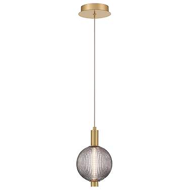 Eurofase Palmas 6" Wide Gold and Smoke Glass LED Mini Pendant